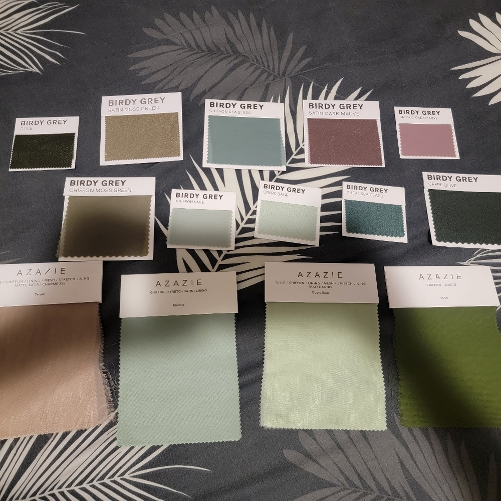 Azazie and Birdy grey swatches